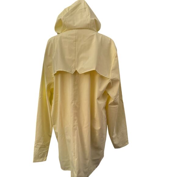 Rains Waterproof Longline Jacket, In Straw Color, Size XL, NWT, Unisex - Picture 8 of 12